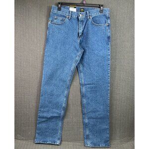 Lee Mens Size 34x34 Blue Regular Fit Straight Leg Denim Jeans
